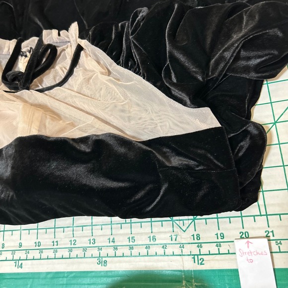 Chelsea Violet Size XL Dress Black Velvet Mesh Puff Babydoll Goth Sophie Maid - Picture 6 of 16